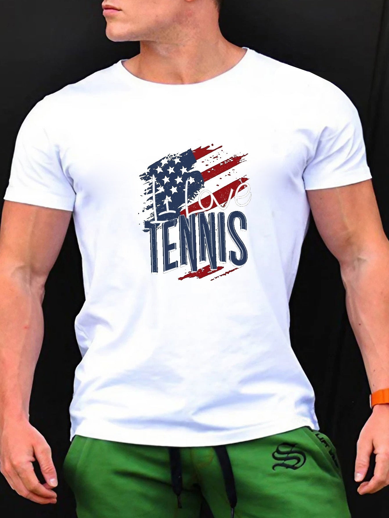 I Love Tennis Print Men